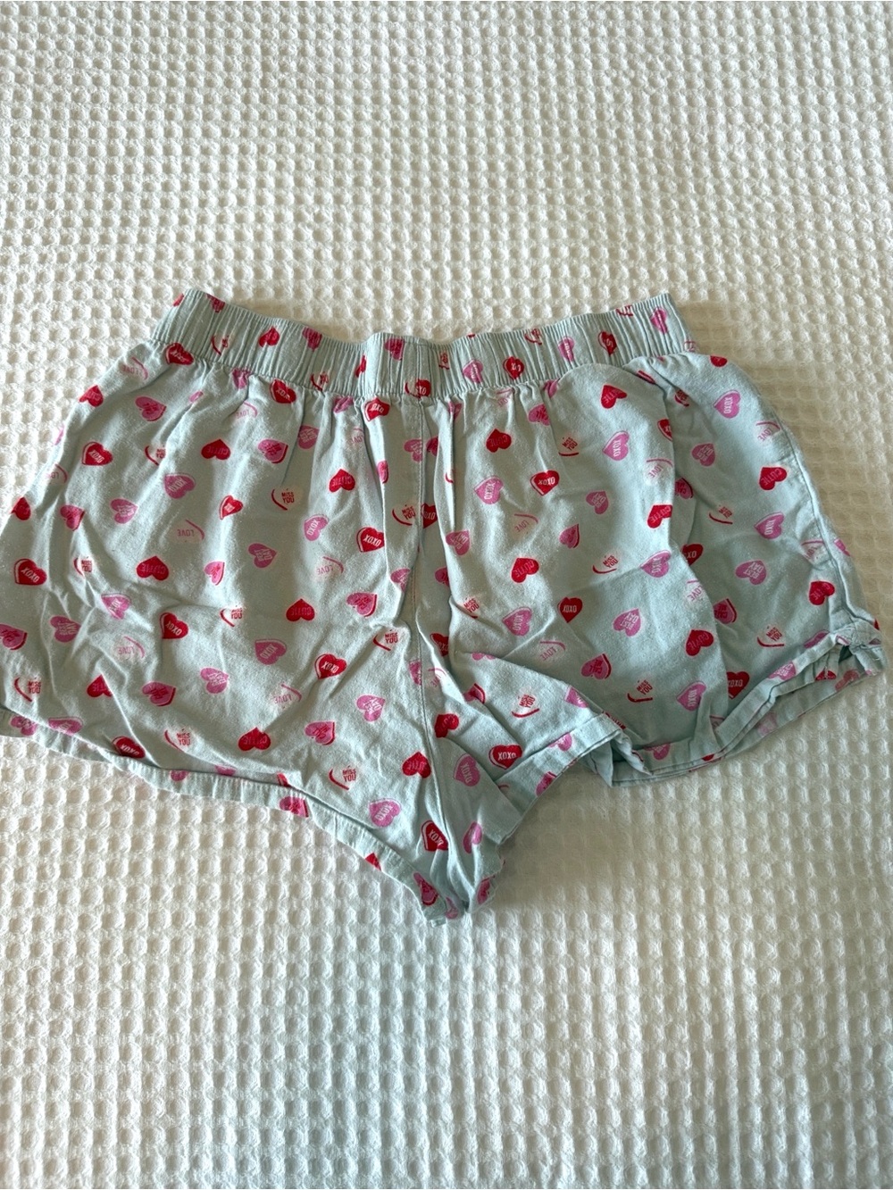 Valentines Conversation Heart Candy Pajama Shorts Size M - Picture 2 of 3